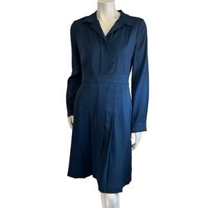 Classiques Entier Navy Blue Long-Sleeve Midi Dress